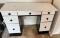 Black and White Painted Kids Desk, Wear From Use