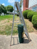 6' Aluminum Folding Ladder and 50' Roll of New Vinyl Clad Welded Fence