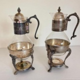 Vintage, Silverplate and Glass Coffee Carafe Pots as Pictured