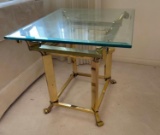 Brass and Glass Lamp Table, It is 22