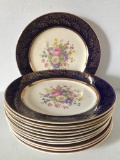 Group of Century by Salem Dinner Plates Encrusted w/22K Gold
