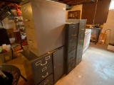 Group of 4 Metal Filing Cabinets