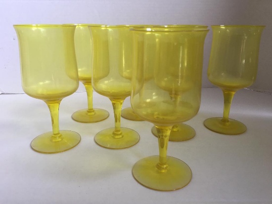 Yellow Vintage Colored Glass Stemware