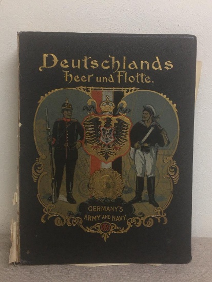 Antique 1899 Deutschlands Heer Und Flotte Germany's Army and Navy Book Dustav Sigel