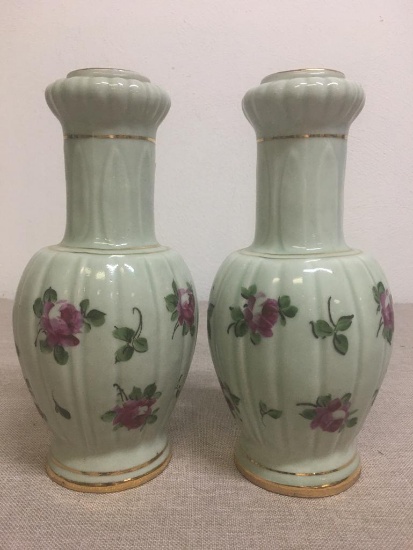 Pair of Hand Painted Vases