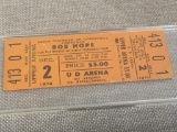 Unused Souvenir Ticket from Bob Hope Benefit for Xenia Tornado Fund Dec. 2, 1974 UD Arena