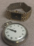 Vintage Bull's Eye Pocket Watch and Men's Wristwatch