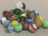 Group of Vintage Marbles of Various Sizes and Colors