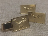 Vintage Robbins Attleboro Cufflinks and Money Clip Set