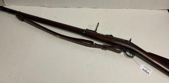 Antique Black Powder Rifle w/Leather Strap Maker Unknown US Model 1884