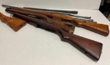 Group of Four Wood Rifle Stocks and Barrels