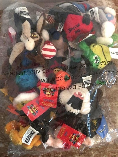 Group of 12 Warner Brothers Looney Tunes Mini Bean Bag Characters