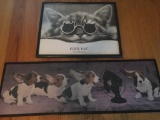 Pair of Framed Dog and Cat Prints