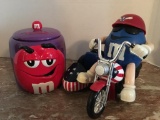 Two Piece M&M Lot Incl Ceramic Cookie/Candy Jar