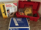 Misc Tool Lot Incl Clipper Sharpener, Toolbox w/Bits and Power Sprayer