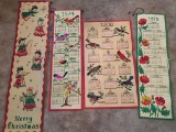 Vintage Felt Calendars '70/ '74', '75 and One Christmas