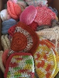 Group of Crochet Infant/Doll Hats and Booties