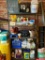 Metal Shelving Unit of Parts Bin, Plastic Sheeting, Carpet Cleaner in Spray Bottles and Much More!