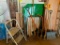 Large Group of Yard Tools with Sledge Hammers, Axes, 2' Ladder, Snow Shovels and More