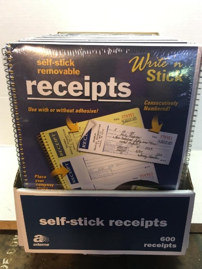 Large Group of New Self Stick Receipt Books