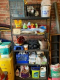 Metal Shelving Unit of Parts Bin, Plastic Sheeting, Carpet Cleaner in Spray Bottles and Much More!