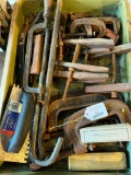 Group of Vintage of C-Clamps, Crow Bars and More Metal Clamps as Pictured