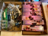 Group of Darice Welcome Candle Lamps Still in Boxes and Group of Electric Cords