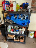 Can Not Ship this lot, Plastic Shelf and Contents, Tarps, Chemicals, and More