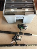 Pair of Fishing Rods by Rody Gator Tail and R2 Performace Series and Tacklebox