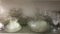 Shelf Lot of Misc Glass Items Incl Serving Plates, Wine Glasses, Bowls and More