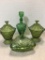 Group of 4 Vintage Green Glass Pieces