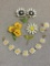 Group of Floral Brooches, Bracelet and Earrings