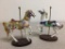 Pair of Collectible Porcelain Carousel Horses by Franklin Mint