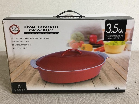 Chef's Counter Oval Covered Casserole Dish New in Box