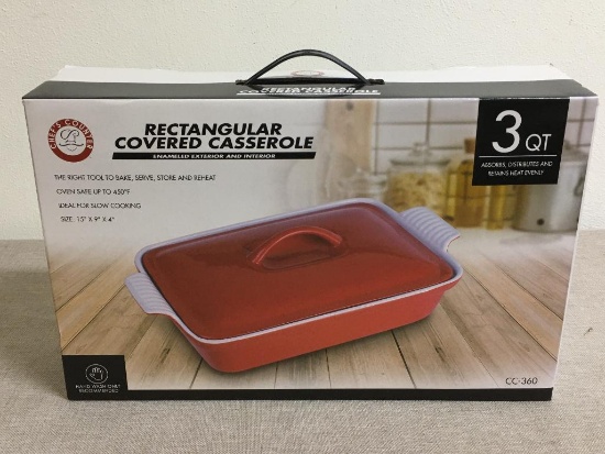 Chef's Counter Rectangle Covered Casserole Dish New in Box