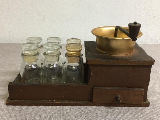 Vintage Spice Grinder and Jars