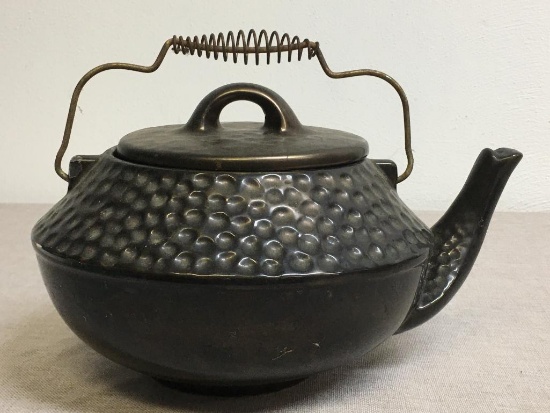 Antique McCoy Bronze Hammered Teapot