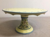 Raised Hand Painted Cake Plate by Capriware