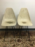 Pair of Vintage Retro Plastic Barstools w/Metal Legs