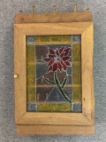 Wooden Thread Cabinet with Painted Glass