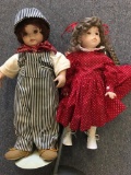 Pair of Porcelain Dolls