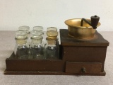Vintage Spice Grinder and Jars