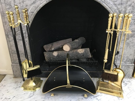 Set of Fireplace Tools and Accessories