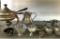 Misc Shelf Lot of Silverplate and Pewter Items