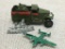 Vintage Mini Die Cast Military Jeep, Airplane and Ship