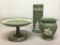 Three Piece Green Wedgewood Set