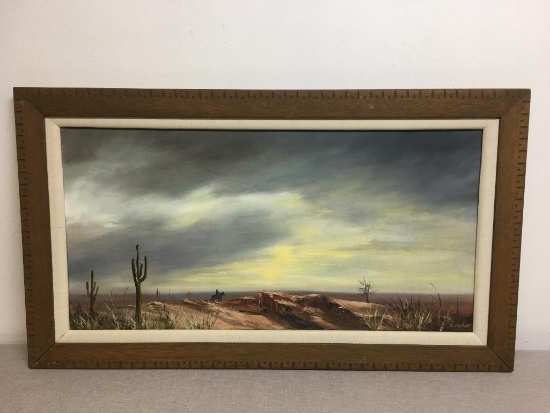 Framed Original Signed Oil Painting by Zoltan Steiner "Lonely Rider" October 1971