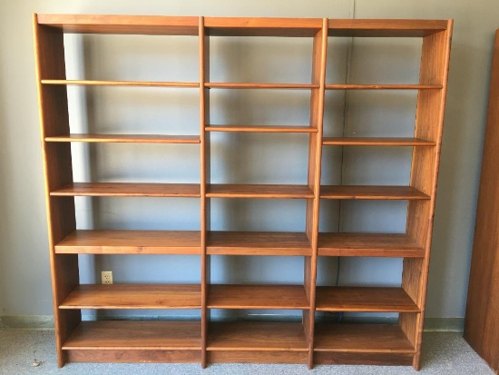 Mid Century Modern Danish Solid Teak Wood Bookshelf