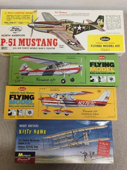 Group of Four Vintage Scale Model Airplane Kits