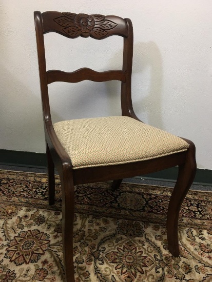 Antique Side Chair w/Floral Detail